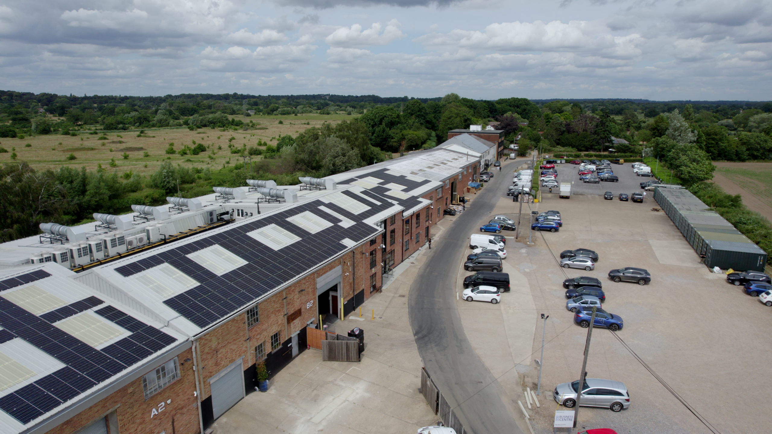 site shot from the air of Tannery Business Centre