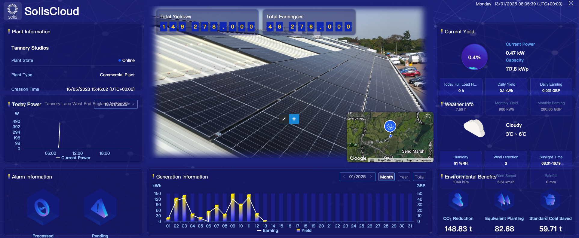 Sustainable Offices 2 Image of the Solis Cloud Dashboard